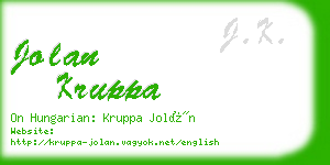 jolan kruppa business card